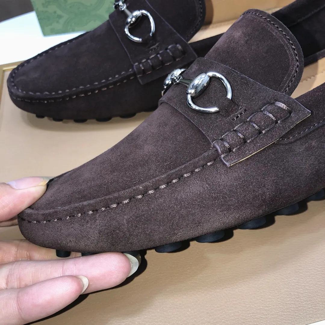 Men's Men's Shoes💰420💰[Gucci GUCCI] (High-end Niuli) New 🍀Gucci*-Gucci Peas Shoes! Made of imported original cowhide, the inner top layer is comfortable cowhide lining! Original wear-resistant rubber outsole! High quality products! Code number 38-44!